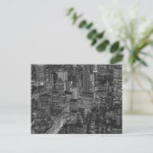Black White New York City Skyline Briefkaart (Staand voorkant)
