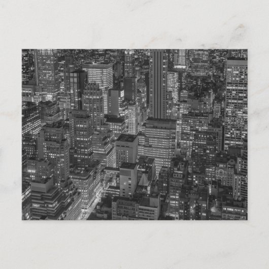 Black White New York City Skyline Briefkaart (Voorkant)