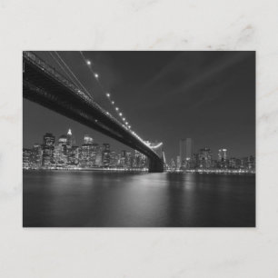 Black White New York City Skyline Briefkaart
