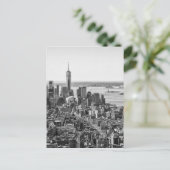 Black White New York City Skyline Briefkaart (Staand voorkant)