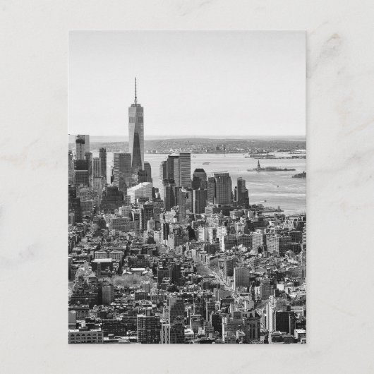 Black White New York City Skyline Briefkaart (Voorkant)