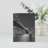 Black White New York City Skyline Briefkaart (Staand voorkant)