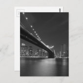 Black White New York City Skyline Briefkaart (Voorkant / Achterkant)