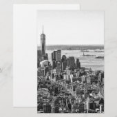 Black White New York City Skyline Briefpapier (Voorkant / Achterkant)