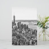 Black White New York City Skyline Briefpapier (Staand voorkant)