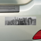 Black White New York City Skyline Bumpersticker (Op auto)