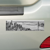 Black White New York City Skyline Bumpersticker (Op auto)