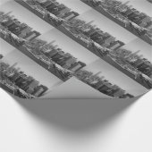 Black White New York City Skyline Cadeaupapier (Hoek)