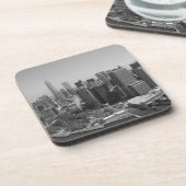 Black White New York City Skyline Drankjes Onderzetter (Linkerzijde)