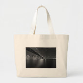 Black White New York City Skyline Grote Tote Bag (Voorkant)