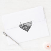 Black White New York City Skyline Hart Sticker (Envelop)