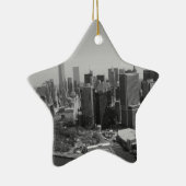 Black White New York City Skyline Keramisch Ornament (Rechts)
