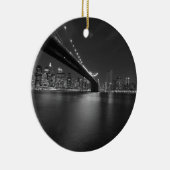 Black White New York City Skyline Keramisch Ornament (Rechts)