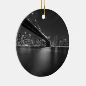 Black White New York City Skyline Keramisch Ornament (Rechts)