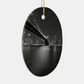Black White New York City Skyline Keramisch Ornament (Rechts)