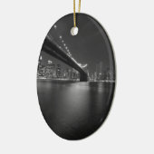 Black White New York City Skyline Keramisch Ornament (Links)
