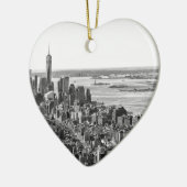 Black White New York City Skyline Keramisch Ornament (Links)