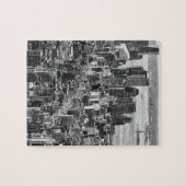 Black White New York City Skyline Legpuzzel (Horizontaal)