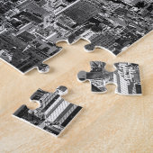 Black White New York City Skyline Legpuzzel (Zijkant)