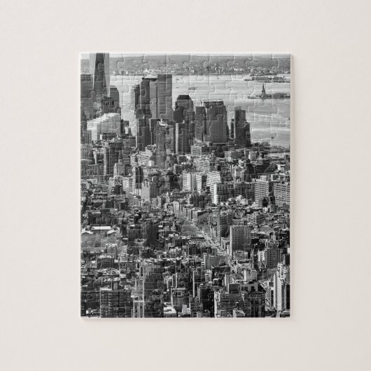 Black White New York City Skyline Legpuzzel (Verticaal)