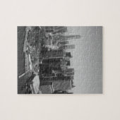 Black White New York City Skyline Legpuzzel (Horizontaal)