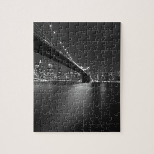 Black White New York City Skyline Legpuzzel (Verticaal)
