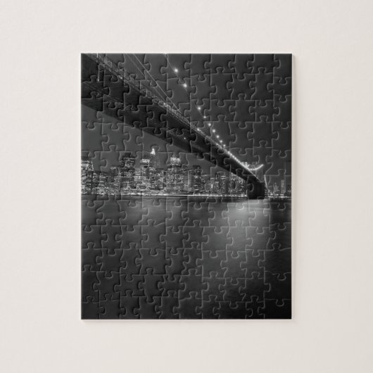 Black White New York City Skyline Legpuzzel (Verticaal)