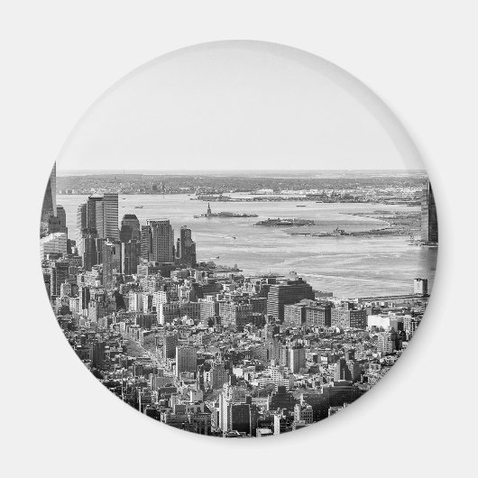 Black White New York City Skyline Magneet (Voorkant)