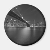 Black White New York City Skyline Magneet (Voorkant)