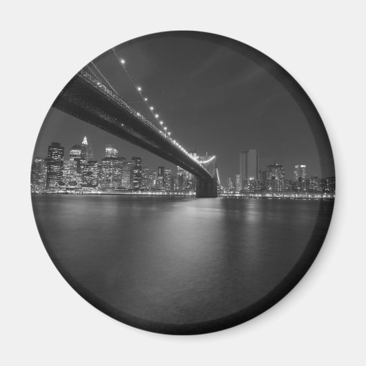 Black White New York City Skyline Magneet (Voorkant)