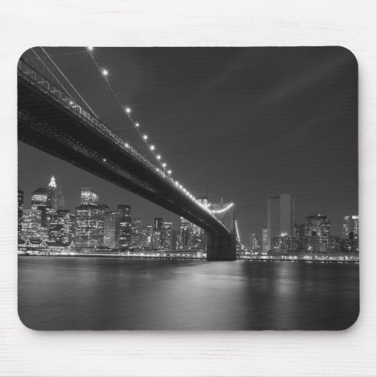 Black White New York City Skyline Muismat (Voorkant)