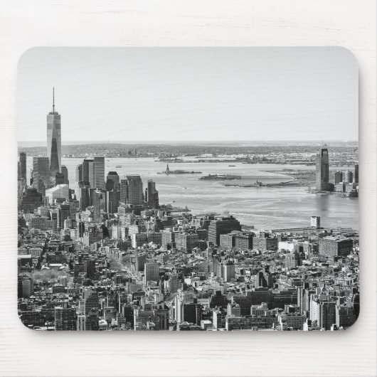 Black White New York City Skyline Muismat (Voorkant)