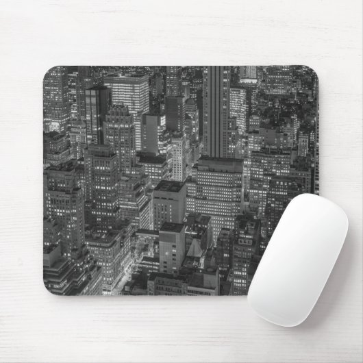 Black White New York City Skyline Muismat (Met muis)
