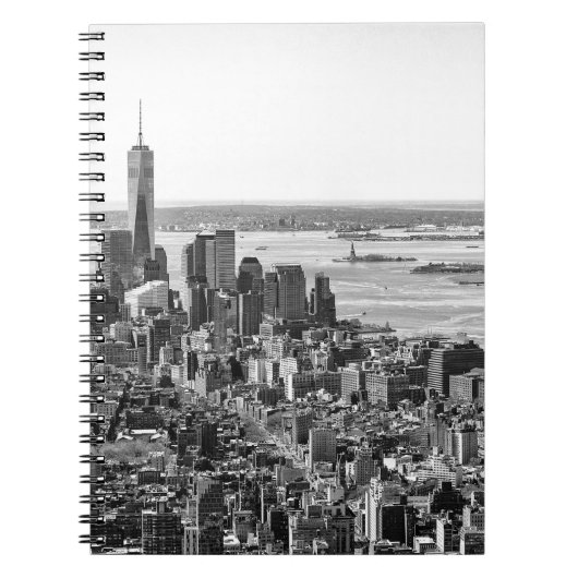 Black White New York City Skyline Notitieboek (Voorkant)