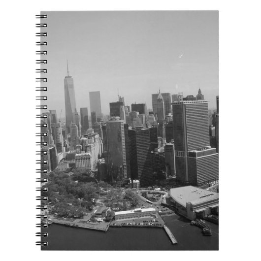 Black White New York City Skyline Notitieboek (Voorkant)