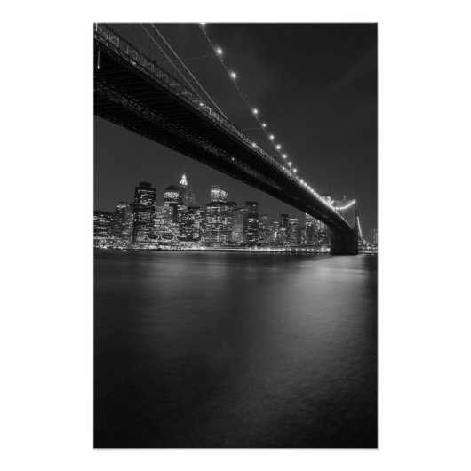 Black White New York City Skyline Perfect Poster (Voorkant)