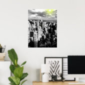 Black & White New York City Skyline Poster (Thuiskantoor)