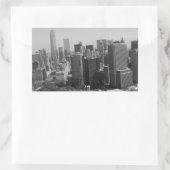 Black White New York City Skyline Rechthoekige Sticker (Tas)