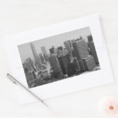 Black White New York City Skyline Rechthoekige Sticker (Envelop)
