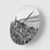Black White New York City Skyline Ronde Klok (Hoek)