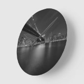 Black White New York City Skyline Ronde Klok (Hoek)