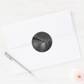 Black White New York City Skyline Ronde Sticker (Envelop)