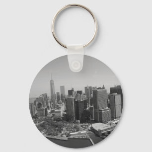 Black White New York City Skyline Sleutelhanger