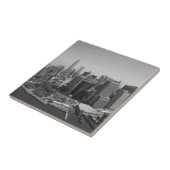 Black White New York City Skyline Tegeltje (Zijkant)