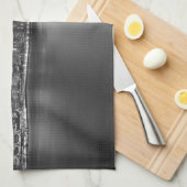 Black White New York City Skyline Theedoek (Quarter Fold)