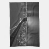 Black White New York City Skyline Theedoek (Verticaal)