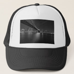 Black White New York City Skyline Trucker Pet