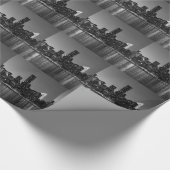 Black White New York City Skyscapers Silhouette Cadeaupapier (Hoek)