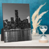 Black White New York City Skyscapers Silhouette Fotoplaat (Zijkant)