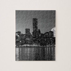 Black White New York City Skyscapers Silhouette Legpuzzel